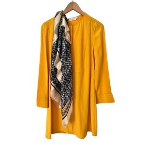 Tory Burch Yellow shirt dress Dress 100% silk satin lining size 2 small 36”